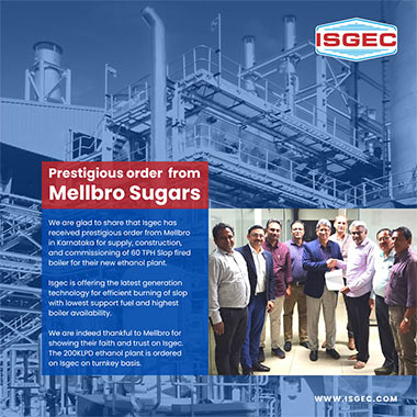 Isgec boiler division received Slop Fired Boiler Order from Mellbro Sugars Pvt. Ltd (1)